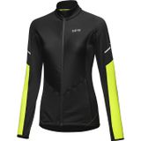 GORE M Wmn Thermo LS Zip Shirt black/neon yellow 34