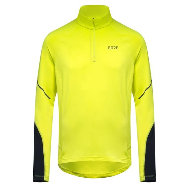 GORE M Mid Long Sleeve Zip Shirt neon yellow/black S