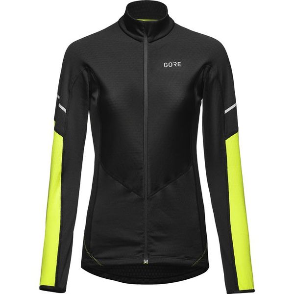 GORE M Wmn Thermo LS Zip Shirt black/neon yellow 34